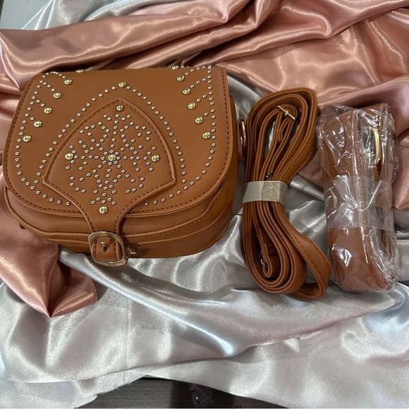Western Studded Camel Fanny Pack โ Boho Belt Bag - Picture 6 of 11